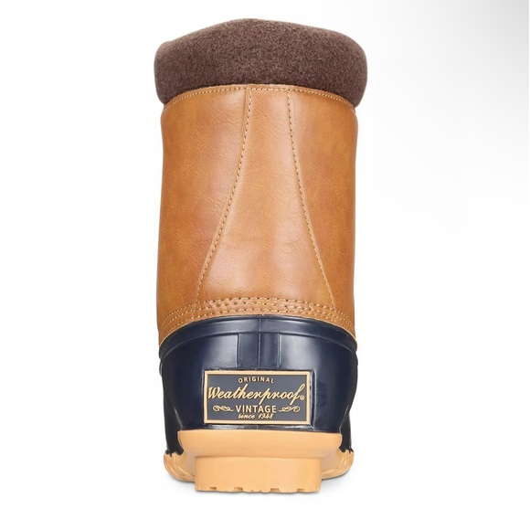 🖤🖤 Weatherproof Vintage Men's Adam 2 Duck Boots Tan/Navy Size 9M - Picture 4 of 4